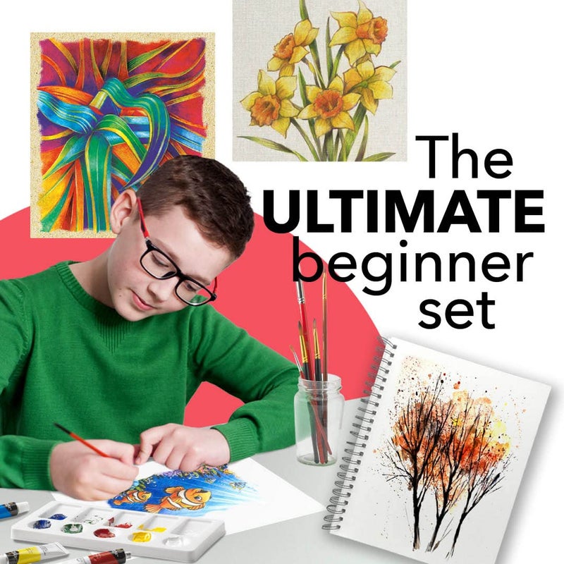 Castle Art Supplies 12 X 12ML Acrylic Paint Set | Value Beginner Set for Starters or Adult Artists | Quality Intense Colors | Smooth to Use on Range of Surfaces | in Neat Presentation Box - Image 3